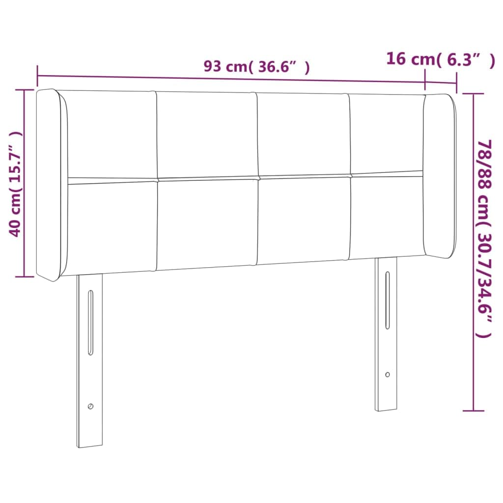 3123220 Testiera a LED Nera 93x16x78/88 cm in Tessuto Testata in Legno,Testata Letto Matrimoniale Muebles Dormitorio Spalliera Letto Testiere per Letto Matrimoniale