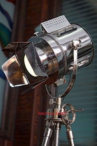 Miniatura 2 de 1960'S Vintage Disigns Ajustable Teatro Búsqueda Luz Trípode Lámpara de pie Acabado Cromo Industrial Náutico Lámpara de pie