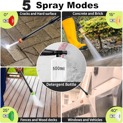 Image of 4800 MAX PSI P*ressure Washer, 4 N*ozzles and F*OAM C*annon, P*ower Cleaner (Yellow)