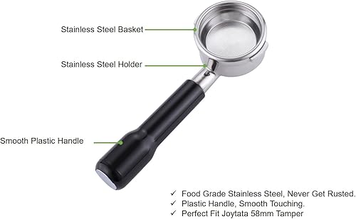 Miniatura 2 de Joytata Portafiltro sin fondo de 2.283 in para Breville BES900XL, BES920XL, BES980XL, BES990BSS máquina de café expreso con cesta de filtro, mango