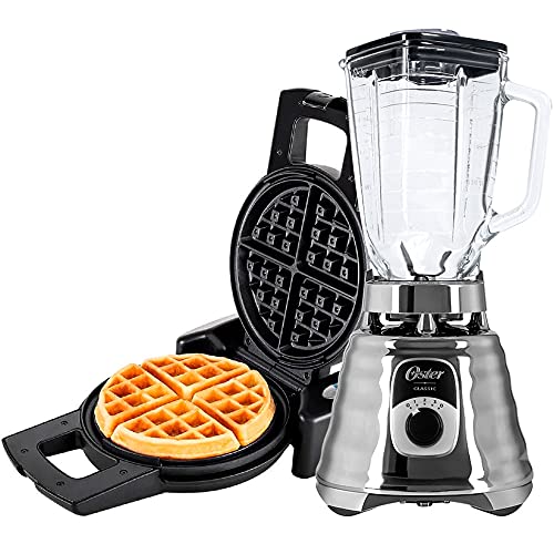 Kit Liquidificador New Osterizer Chrome e Máquina de Waffle Oster - 220V