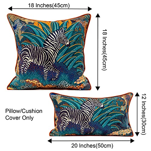 Magolife 02-124-02 Indoor/Outdoor 12X20 In Zebra Jungle Jacquard Embroidery Decorative Lumbar Throw Pillow Cover Luxury Accent Neutral Textured Animal Cushion Pillow Case Living Room Couch Bed Sofa thumb #3