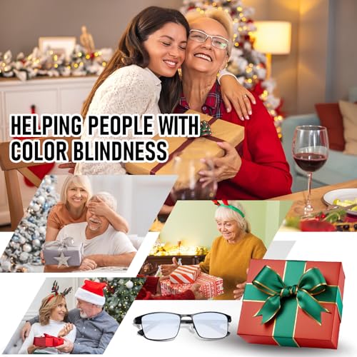 Image of Color Blind Glasses for Men, Color Vision Deficiency Correcting & Enhancing Glasses for Red Green Colour Blindness