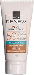 Renew Solar com Ácido Hialurônico Fps 50 Cor Média 3.0 40g