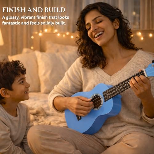 Image of Vault UK-003 Concert Colourful Ukulele 23 Inch with Gig Bag - Blue