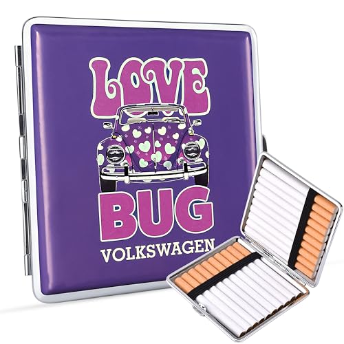 Volkswagen Étui à cigarettes sous licence officielle – Boîte à cigarettes entièrement en métal pour 20 cigarettes – Étui en métal robuste au design...