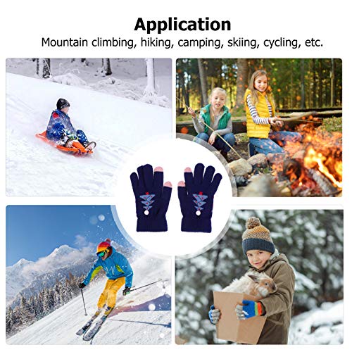 KESYOO 1 par de Luvas Infantis de Natal Tricotadas de PelÃºcia Forrado de Ãrvore de Natal Luvas de D