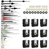 9PCS High Torque Long Shaft Clock Mechanism with 12 Pairs Clock Hands, Quartz Clock Movement Battery Operated Clock Motor for Wall Clock Mechanism Replacement DIY Repair Parts ( 16/20/23mm)