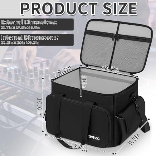 Image of IBVIVIC DJ Cable File Bag with 6 Detachable Dividers High Capacity Gig Cable Bag for Cords, DJ Gear, Sound Instrument and Accessories, Grey