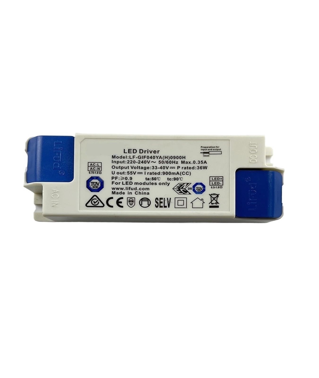 Projecteur LED encastrable avec alimentation intégrée et ballast 3C pour plafond