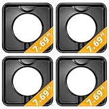 Reusable Black Drip Pans,Square Burner Covers BN24,SGP-400,Gas Burner Liner Covers,Gas Range Drip Pan Made of Porcelain-4packs by MIFLUS