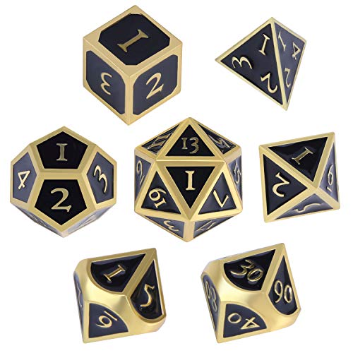 Metal dice Set d&d is Metal DND dice Set for RPG Game Dungeons and Dragons with RPG dice Bag Including one 20 Sided dice in This polyhedral Metal d&d dice Set jojoyo jojoyo jojoyo (Gold)