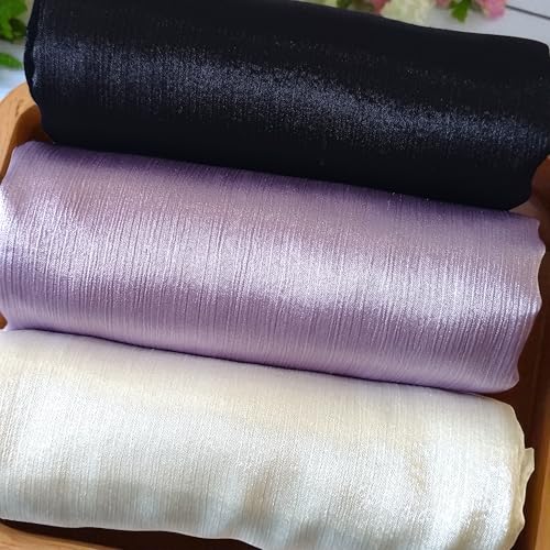 Image of Premium Muna Satin Hijab | Pack of 3 | 200 cm x 70 cm | Elegant Choice for All Occasions - Parties, Weddings & Festivals |