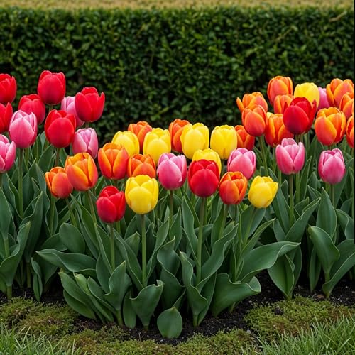 GreenboutiQ - Bulbes à fleurs - Mélange de Tulipes Darwin Hybride - Couleurs variées - 40 pièces - Taille des bulbes 10/12