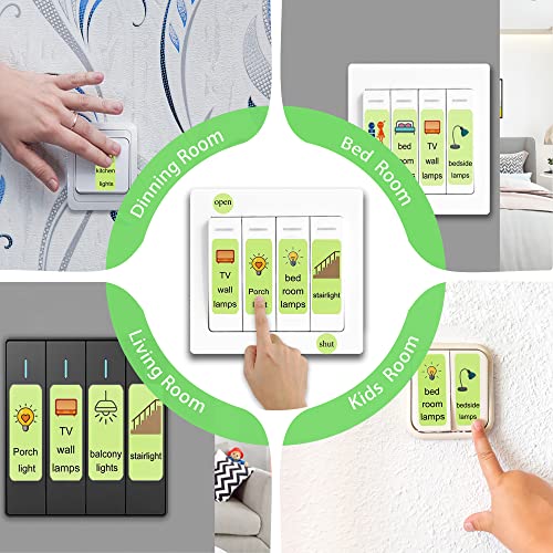 Glow In The Dark Switch Stickers Decals Luminous Light Switch Stickers Labels, 4 Sheets 4Inch Glow In The Dark Markers For Office School Kitchen Living Room Kids Room #TOP5