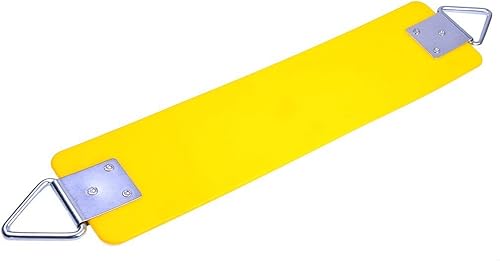 AGPTEK Asiento de columpio, 30.4 x 6 x 0.27 pulgadas, columpio de patio para niños y adultos con anillo triangular de metal, amarillo (límite de