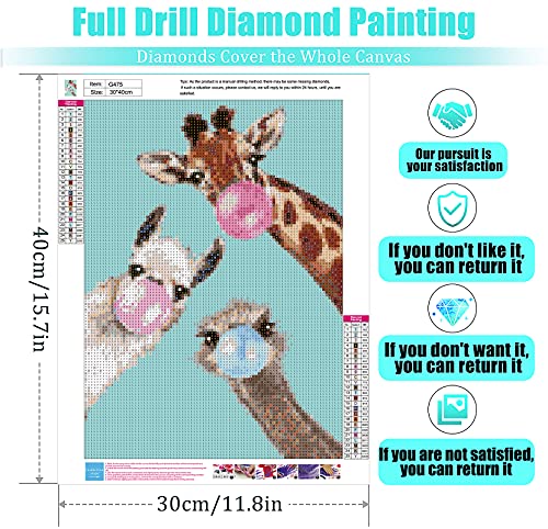 Cupmod 5D Diamond Painting Kits For Adults, Giraffe Full Drill Round Crystal Rhinestone Diamond Art Gem Painting，Diamond Painting Animals For Home Wall Decor 11.7X15.8 Inch #TOP1