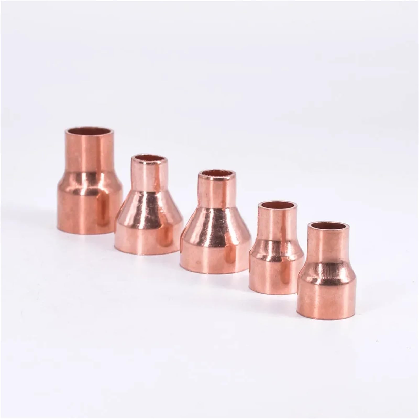5pcs 6.35 8 10 12.7 15 16 19 25 28 32mm Pure Copper End Feed Solder Reducer Plumbing Pipe Fitting Connector Coupler Air Conditioner(38mm To 35mm)