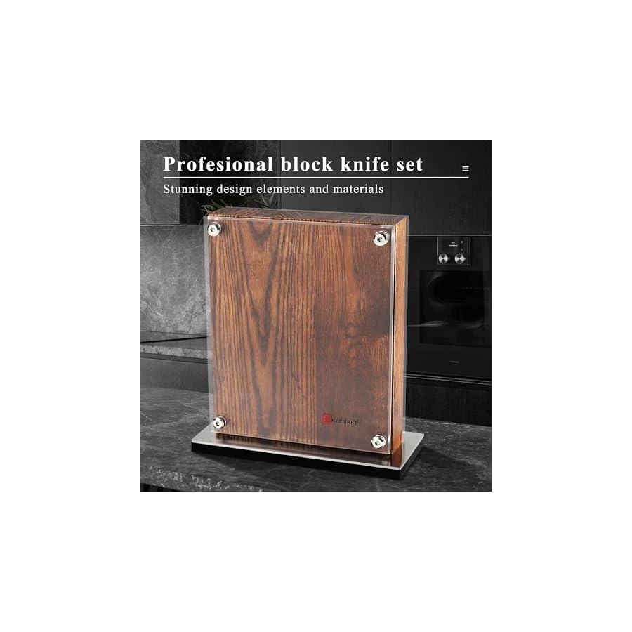 KEEMAKE-Kitchen-Knife-Block-Set-7Pcs-Kitchen-Knives-with-Magnetic-Knife-Holder-High-Carbon-Stainless-Steel-Chef-Knife-Set-with-Block-Ultra-Sharp-Knives-Set-for-Kitchen-With-Ergonomic-Handle KEEMAKE Kitchen Knife Block Set - 7Pcs Kitchen Knives with Magnetic Knife Holder, High Carbon Stainless Steel Chef Knife Set with Block, Ultra Sharp Knives Set for Kitchen With Ergonomic Handle