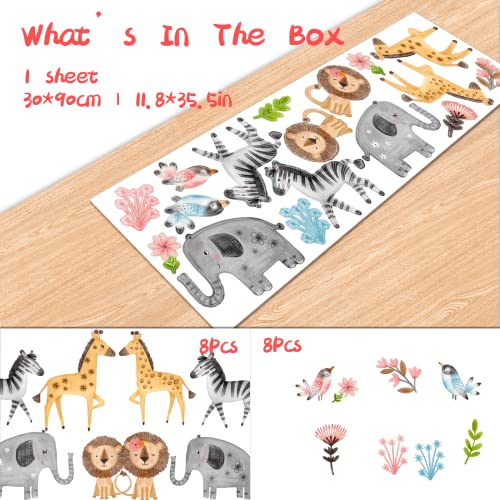 Vinilos decorativos acuarela animales safari para pared miniatura 6