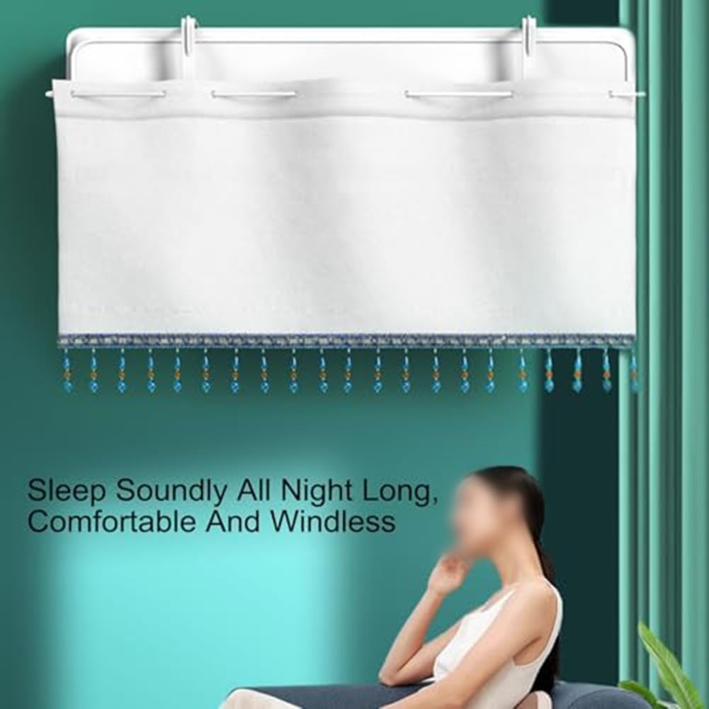 Adjustable Conditioning Deflector Wall-Mounted AC Units – 100 x 34 cm Corundum Windshield with Quiet, Windproof & -Install – White