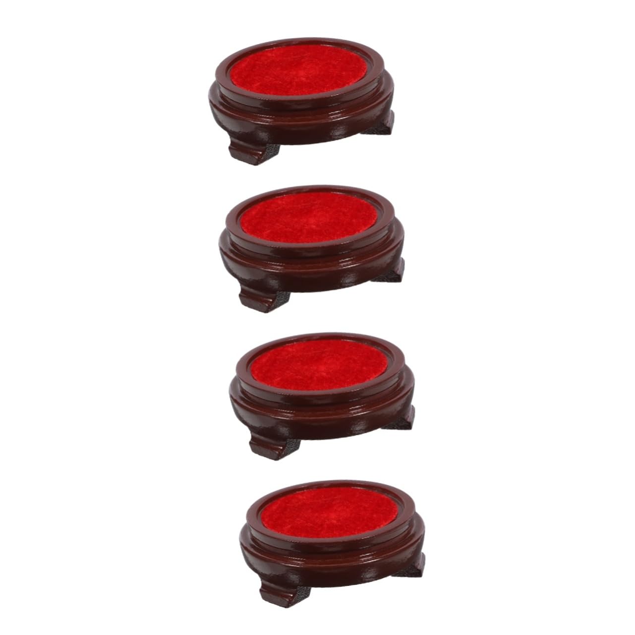 Zerodeko Lot De 4 Élégants Supports En Bois Et Cristal Pour Présentation Support Sphérique Base En Bois Et Cristal