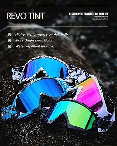 Image of BATFOX Dirt Bike ATV Goggles Motorcycle Gear Riding Motocross Dirtbike 4-Wheeler MX DH Accessories Goggles Glasses for Men Women Youth UV400 Protection Dust-proof Anti-Slip Strap