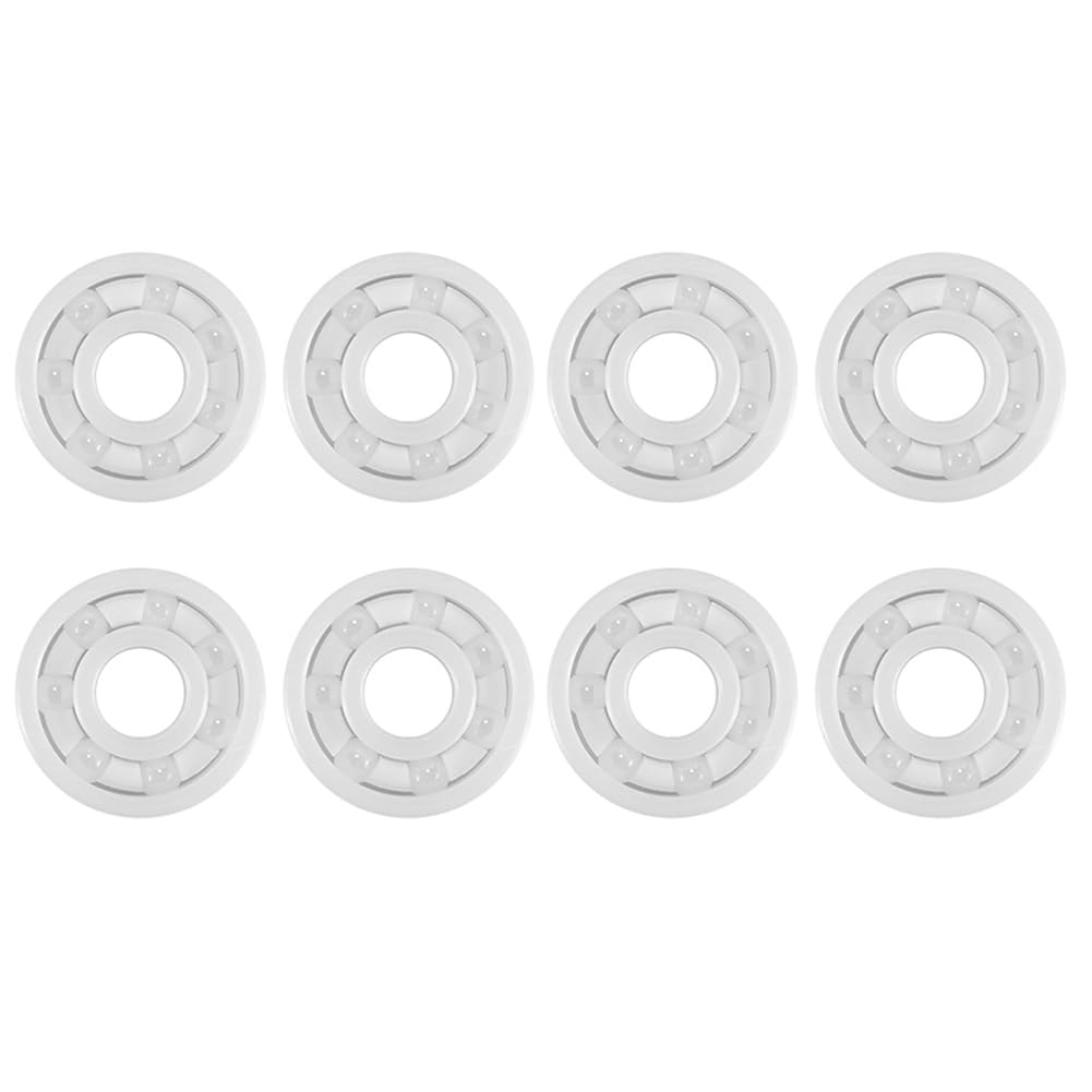 Turodeuo 8Pcs 608 Full Ceramic Bearing ZrO2 Ball Bearing 8mmx22mmx7mm Zirconia Oxide Bearing Replacement Spare Parts Accessories