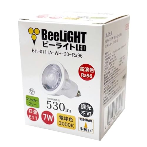 BeeLiGHT LEDd E11 FRa96 F NX4 FAAA 񒲌 tbJ[t[ p24° Whitef dF3000K 530lm 7W(_CNnQ60W) JDR50^Cv (Pi)