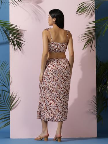 Image of KOTTY Women Cotton Blend Solid Co-Ord And Dress Set