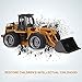 kkny Remote Control Bulldozer Toy Truck, 1/18 Scale RC Metal Rc Front Loader 4WD Construction Vehicles for Boys Girls Kids with Rechargeable Two Battery 6+Year