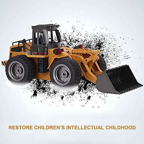 Remote Control Bulldozer Toy Truck, 1/18 Scale RC Metal Rc Front Loader 4WD Construction Vehicles for Boys Girls Kids with Rechargeable Two Battery 6+Year - Image 6