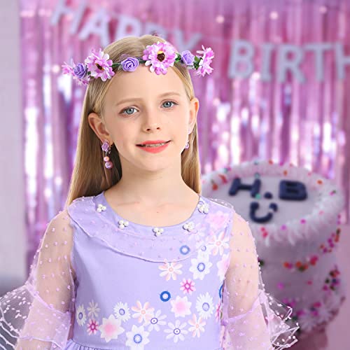 Ciyti Isabella Encanto Costume Dress For Girls Halloween Birthday Party Outfit Cosplay Dress Up With Earrings, Necklace, Bag, Head Wreath, Ring, Bracelet For Kids #TOP3