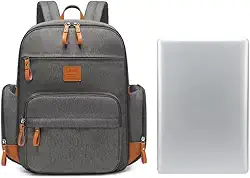 Bolsa mochila Maternity Land modelo GLOW Cinza com trocador