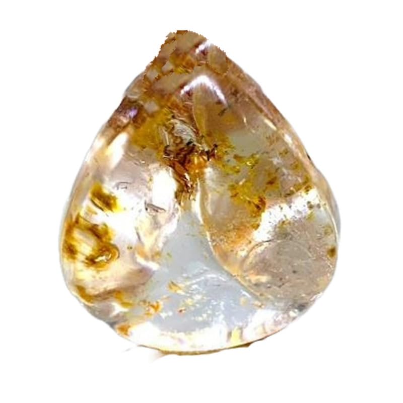 Cabochon poire lodolite naturelle 26mm quartz de jardin pour création de bijoux uniques