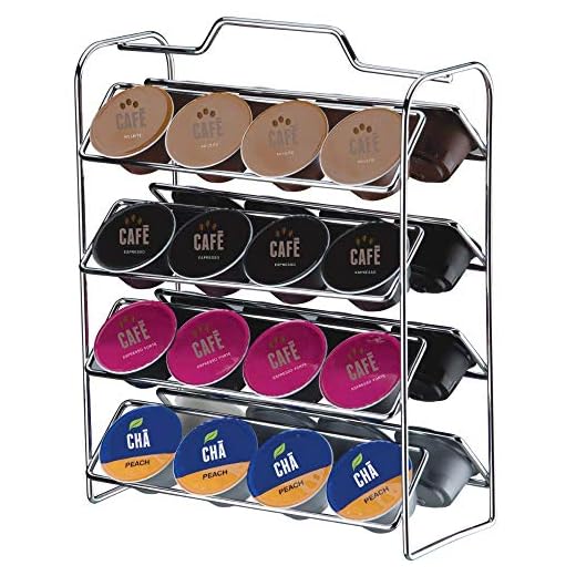 Niquelart Porta Cápsulas Cromado Dolce Gusto - Aço - Suporte para Cápsulas de Café - Armazenamento e Organização - 27,5 cm x 22,5 cm x 11 cm