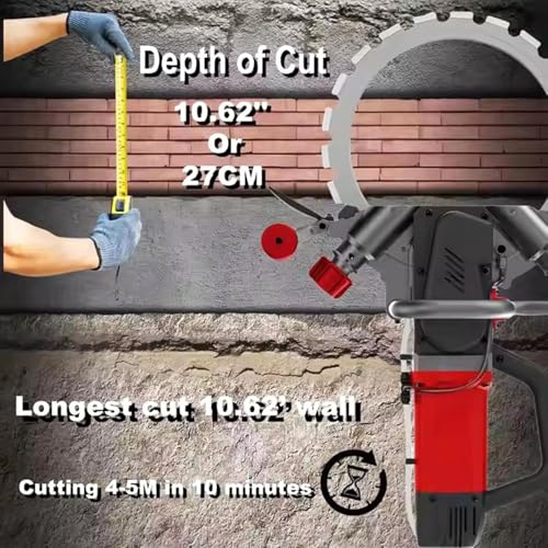 Toroidal Electric Concrete Saw,Concrete Cutter Saw with Water Fed Dust Suppression,16 in Concrete Ring Saw,for Granite, Porcelain, Wood,Concrete, Stone,1SawBlade-9500W - Thumbnail 4