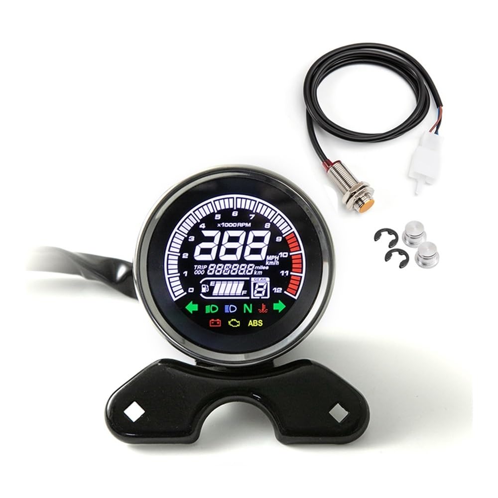 Contagiri contachilometri Contagiri Tachimetro Contachilometri Digitale LED 12V Per Moto Per Per Per Per Bobber