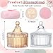 Tioncy 4 Pcs Large Body Powder Puff and Container Extra Large Body Powder Puff Dish Soft Washable Reusable Fluffy Makeup Sponge Wet Dry(Simple,Clear and Amber)