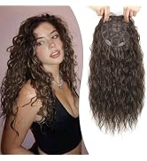 Natural Curly Hair Topper for Women-20inch Lightweight & Breathable Topper Hair Pieces for Thinni...