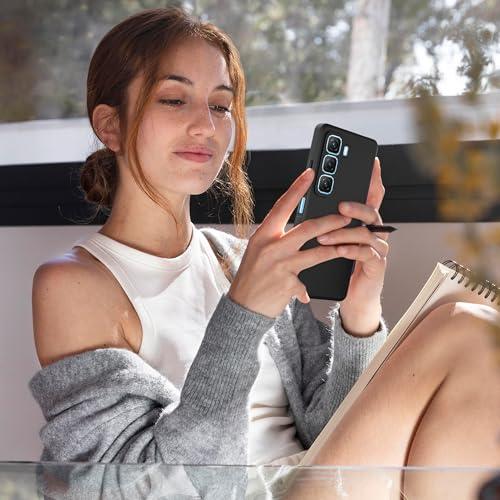 Image of A rtistque Back Cover Case for Infinix Hot 50 5G with Camera Protection | Shockproof TPU | Stylish Protective Design | Slim Fit | Ultra Matte | Infinix Hot 50 5g Back Cover - Black