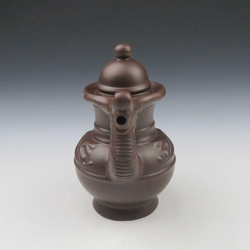 煎茶道具 秀峯堂造 いぶし銀 阿古陀型 銀瓶 湯沸し 約461g M 7473 煎茶