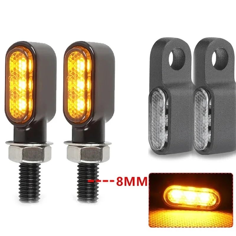 Lumière ambre moto 3LED 12V anti-collision pour indicateurs moto - 2