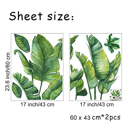 Vinilos Decorativos Hojas Tropicales Verdes 29.5x43.3 in miniatura 3