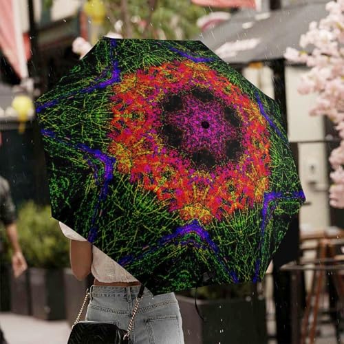 Parapluie pliant psychédélique imperméable de voyage et coupe-vent