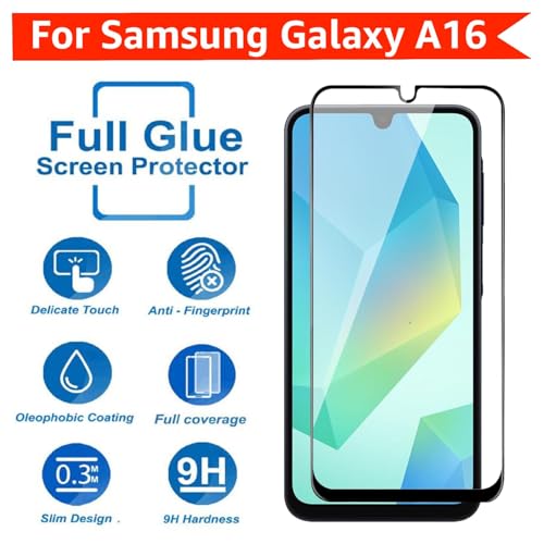 Image of 100FIT Tempered Glass For Samsung Galaxy A16 5G With Full Glue Edge-to-Edge Protector And Easy Installation Kit