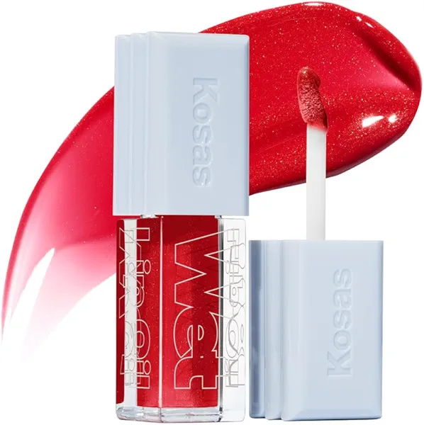 Kosas Wet Lip Oil Gloss - Hydrating Lip Plumping Treatment with Hyaluronic Acid & Peptides, (Jaws)