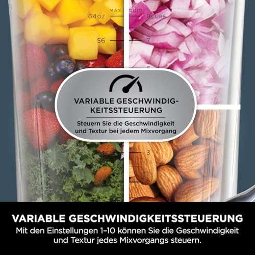 Ninja 2-in-1 Detect Power Mixer Pro & Single Serve, 1200W Mixer mit Krug, & 2x Single Serve Tassen, Smoothies mixen, Gemüse hacken & Frozen Drinks mixen, Schwarz, TB301EU – Bild 5