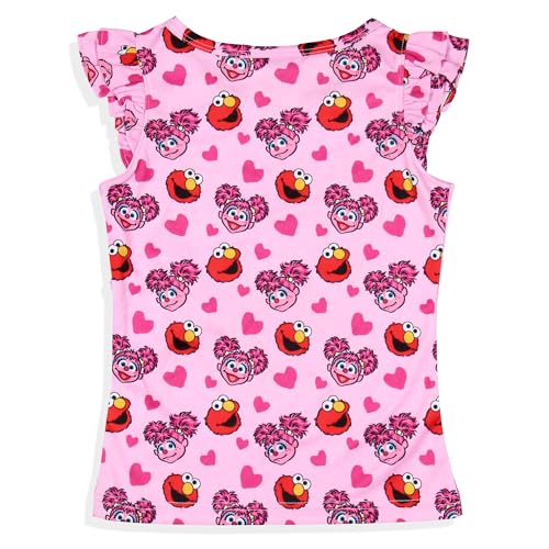 Sesame Street Girls' BFF Elmo Abby Cadabby Sleep Pajama Sleep Set Shorts4