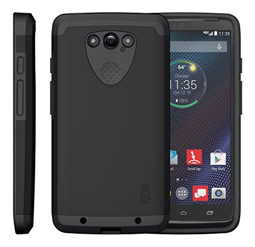 Motorola DROID Turbo Ballistic Nylon Version Coque, TUDIA Slim-Fit CYGEN Double Couche Protecteur Coque pour Motorola DROID Turbo Ballistic Nylon Version Only (NOT Compatible with Metalized Glass Fiber Version) (Noir Mat)